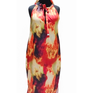 Fire Glow Maxi Dress with Scarf (STOCK #0010) SIZE: US 20/UK 24 (XXL)
