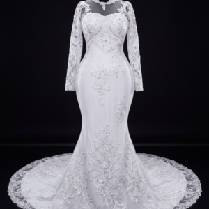 White Pearl Bridal Mermaid Gown (STOCK # 0019) SIZE U.S 16 /UK 18 (XL)