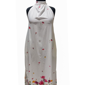 White Floral Garden Maxi Dress (STOCK #0003) SIZE: US 12/UK 16 (L)