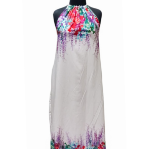 White Heritage Floral Maxi Dress (STOCK #0004) SIZE: US 12/UK 16 (L)