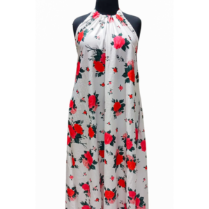 Grey Rose Garden Maxi Dress (STOCK #0007) SIZE: US 16/UK 20 (XL)
