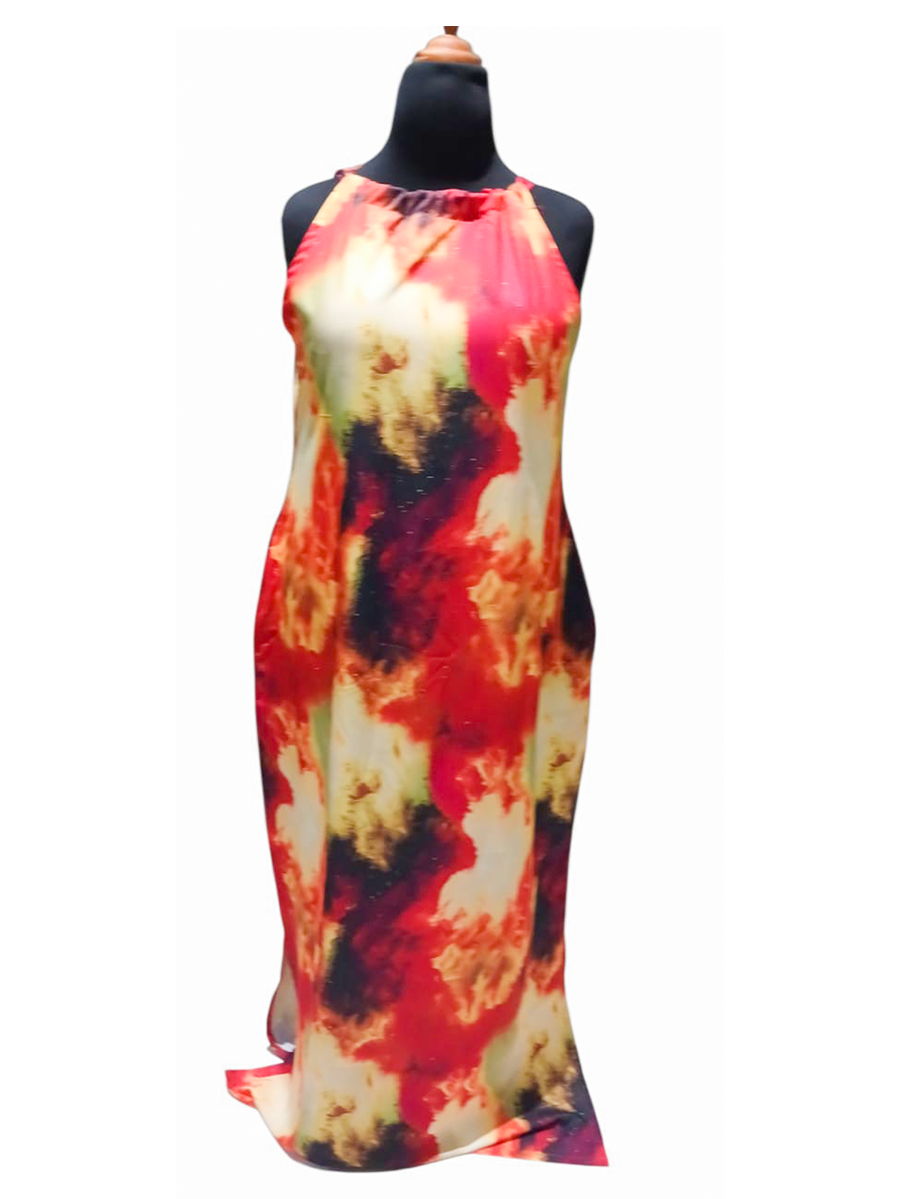 Fire Glow Tie-Dye Maxi Dress (STOCK #0008) SIZE: US 16/UK 20 (XL)